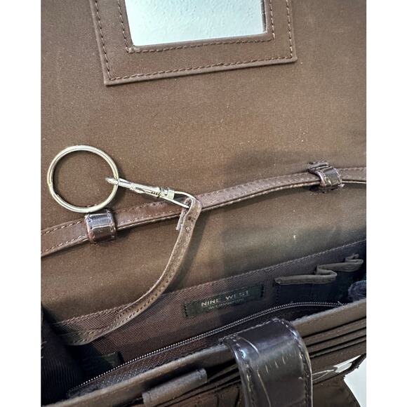 Nine West Brown Faux‎ Alligator Leather Crossbody Purse - Picture 8 of 10